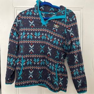 LL bean t-snap pullover sweatshirt size M